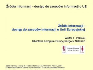 rda informacji dostp do zasobw informacji o UE