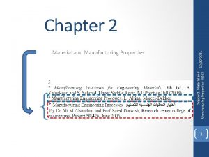 10302021 Material and Manufacturing Properties Chapter 2 Material