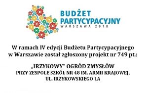 W ramach IV edycji Budetu Partycypacyjnego w Warszawie