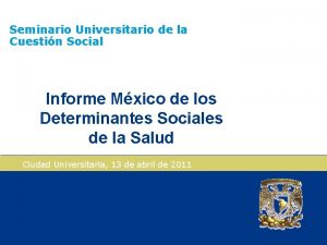 Seminario Universitario de la Cuestin Social Informe Mxico