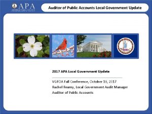 Auditor of Public Accounts Local Government Update 2017