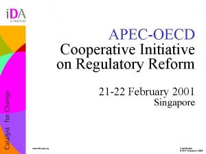 APECOECD Cooperative Initiative on Regulatory Reform 21 22