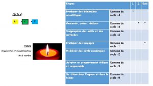 Etapes 1 Pratiquer des dmarches scientifiques Domaine du