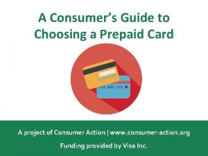 A Consumers Guide to Choosing a Prepaid Card