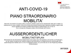 ANTICOVID19 UFFICIO MOBILITA AMT FR MOBILITT PIANO STRAORDINARIO