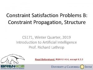 Constraint Satisfaction Problems B Constraint Propagation Structure CS