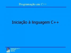 Programao em C Iniciao linguagem C Programao em