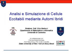 Analisi e Simulazione di Cellule Eccitabili mediante Automi