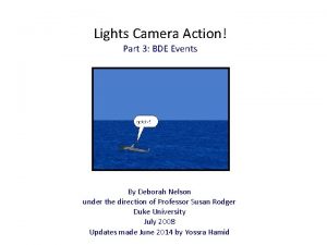Lights Camera Action Part 3 BDE Events By