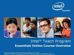 Intel Teach Program Essentials Online Course Overview Programs
