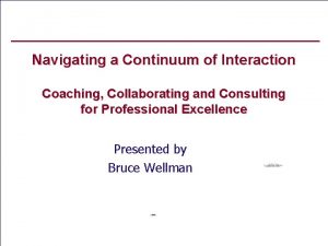 Navigating a Continuum of Interaction Coaching Collaborating and