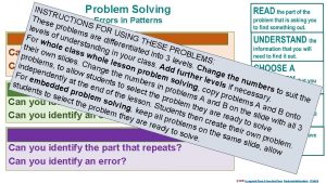 INST Problem Solving RUC Thes T in Patterns