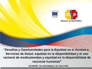 Desafos y Oportunidades para la Equidad en el