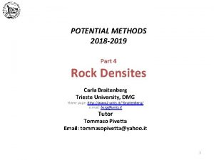 POTENTIAL METHODS 2018 2019 Part 4 Rock Densites