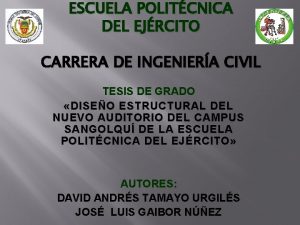 ESCUELA POLITCNICA DEL EJRCITO CARRERA DE INGENIERA CIVIL