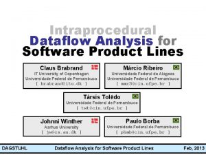 Intraprocedural Dataflow Analysis for Software Product Lines Claus