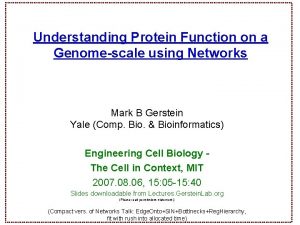 Understanding Protein Function on a Genomescale using Networks