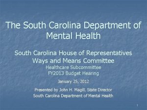 The South Carolina Department of Mental Health South