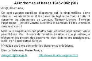 Arodromes et bases 1945 1962 28 Amie Internaute