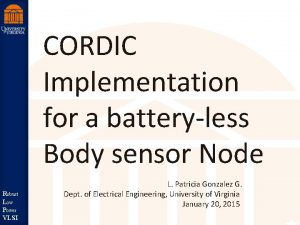CORDIC Implementation for a batteryless Body sensor Node