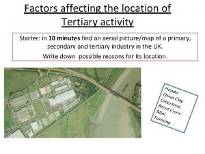 Factors affecting the location of Tertiary activity Starter