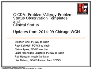 CCDA ProblemAllergy Problem Status Observation Templates and Clinical