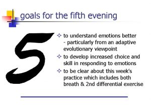 goals for the fifth evening to understand emotions