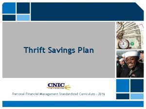 Thrift Savings Plan Personal Financial Management Standardized Curriculum