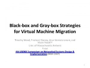 Blackbox and Graybox Strategies for Virtual Machine Migration
