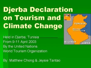 Djerba Declaration on Tourism and Climate Change Held