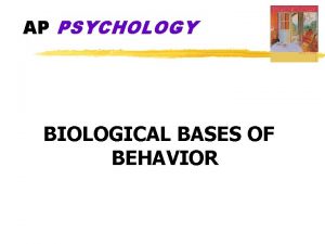 AP PSYCHOLOGY BIOLOGICAL BASES OF BEHAVIOR Neural Communication
