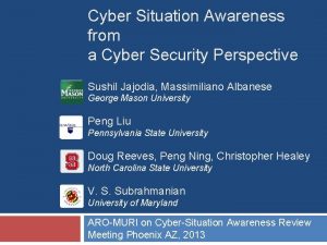Cyber Situation Awareness from a Cyber Security Perspective