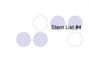 Stem List 4 MORPH l Meaning Shape l