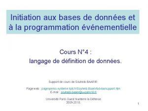 Initiation aux bases de donnes et la programmation