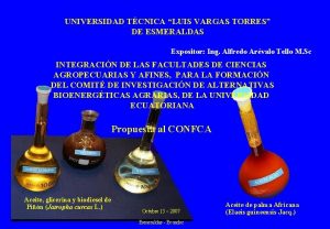 UNIVERSIDAD TCNICA LUIS VARGAS TORRES DE ESMERALDAS Expositor