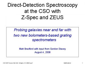 DirectDetection Spectroscopy at the CSO with ZSpec and