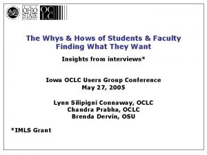 The Whys Hows of Students Faculty Finding What