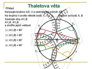 Thaletova vta Pklad Narsujte krunici kS r a