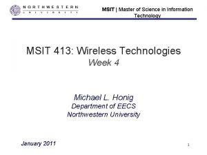 MSIT Master of Science in Information Technology MSIT