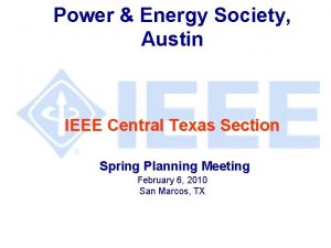 Power Energy Society Austin IEEE Central Texas Section