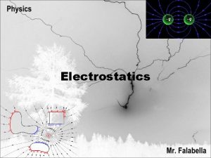 Electrostatics Electricity in one form or another is