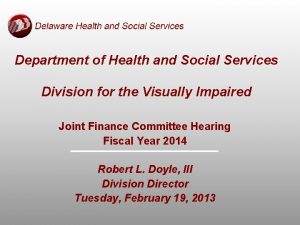 Department of Health and Social Services Division for