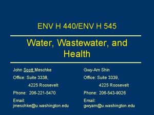 ENV H 440ENV H 545 Water Wastewater and