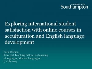 Exploring international student satisfaction with online courses in