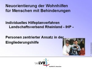 Neuorientierung der Wohnhilfen fr Menschen mit Behinderungen Personen