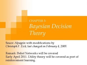 Bayesian decision theory lecture notes