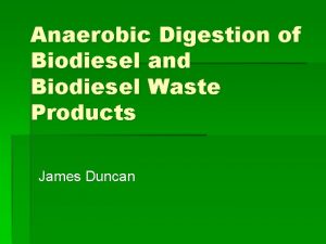 Anaerobic Digestion of Biodiesel and Biodiesel Waste Products