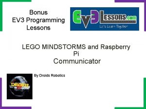 Bonus EV 3 Programming Lessons LEGO MINDSTORMS and