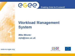 Enabling Grids for Escienc E Workload Management System