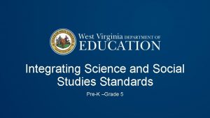 Integrating Science and Social Studies Standards PreK Grade